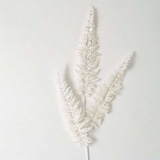 Frosted White Fern Spray