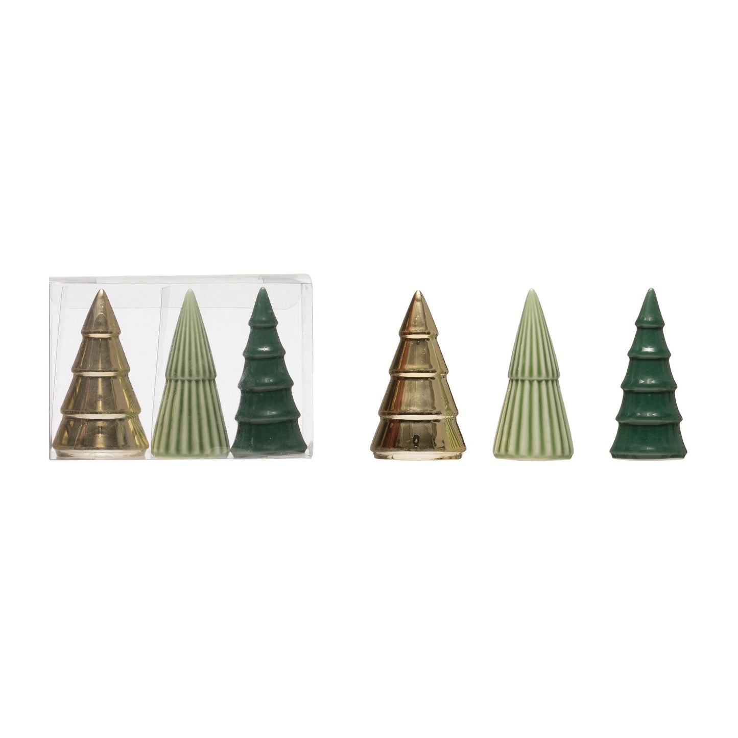 S/3 Porcelain Trees