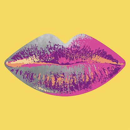 YELLOW BACKGOUND / PINK LIPS