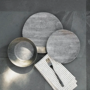 Blackened Wood Dinnerware