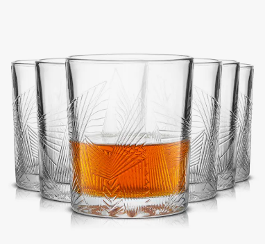 S/6 Gatsby Art Deco Whiskey Glasses