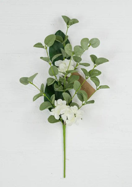 Spray-Cream Hydrangea and Eucalyptus