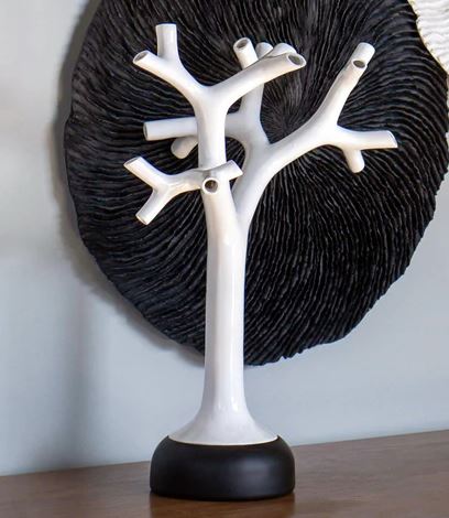 SHINZO TREE 21.7"H SCULPTURE, WHITE